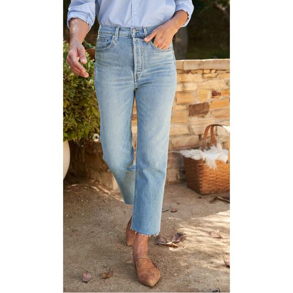 Women's Frank & Eileen Monaghan Button Fly Mom Jeans Bohemian Quiet Luxury sz 26 - Picture 1 of 7